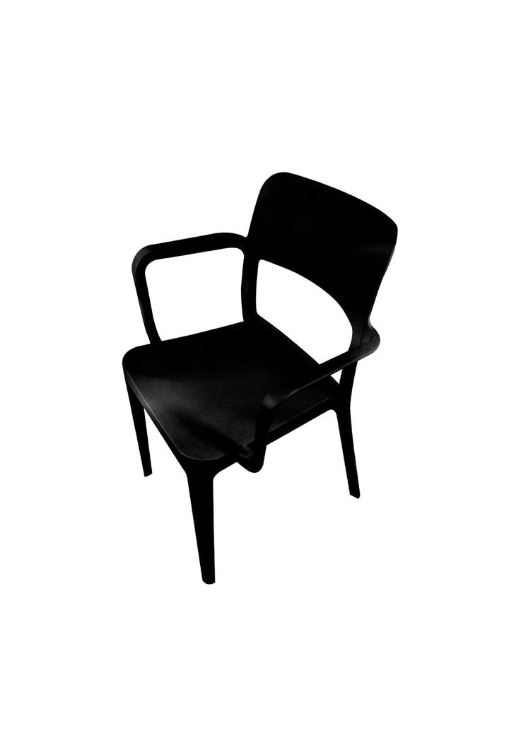 Silla Plástica con Apoya Brazos Minimal Negro DVP-4