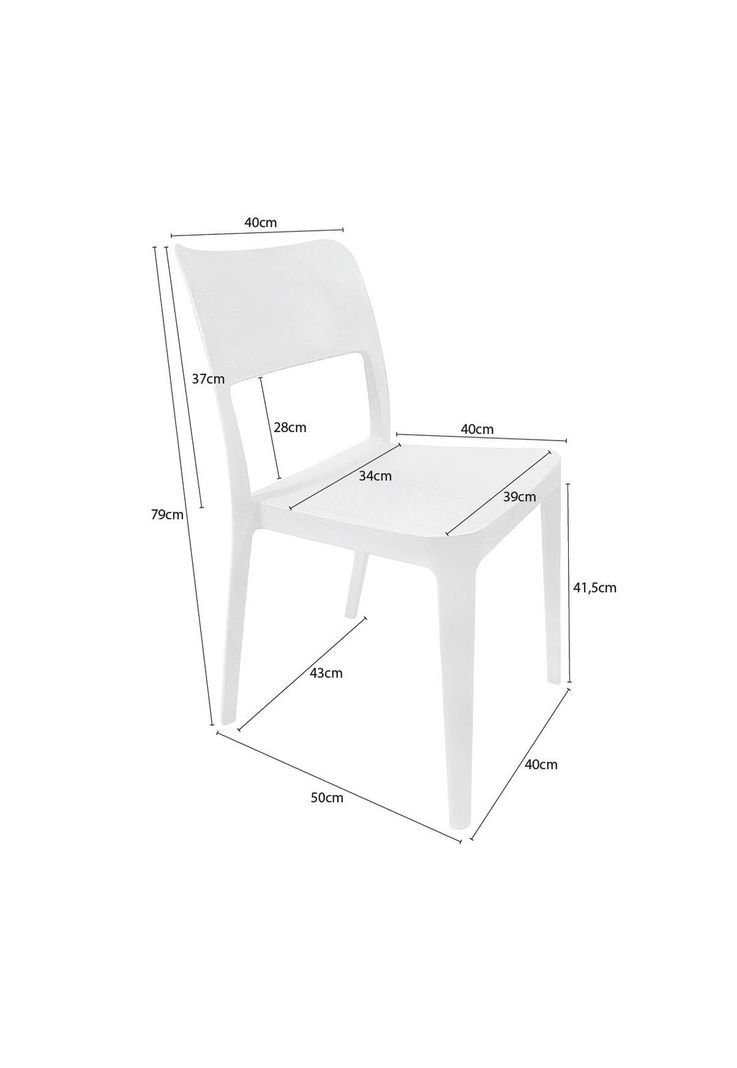 Silla Plástica Minimal Blanco DVP-1