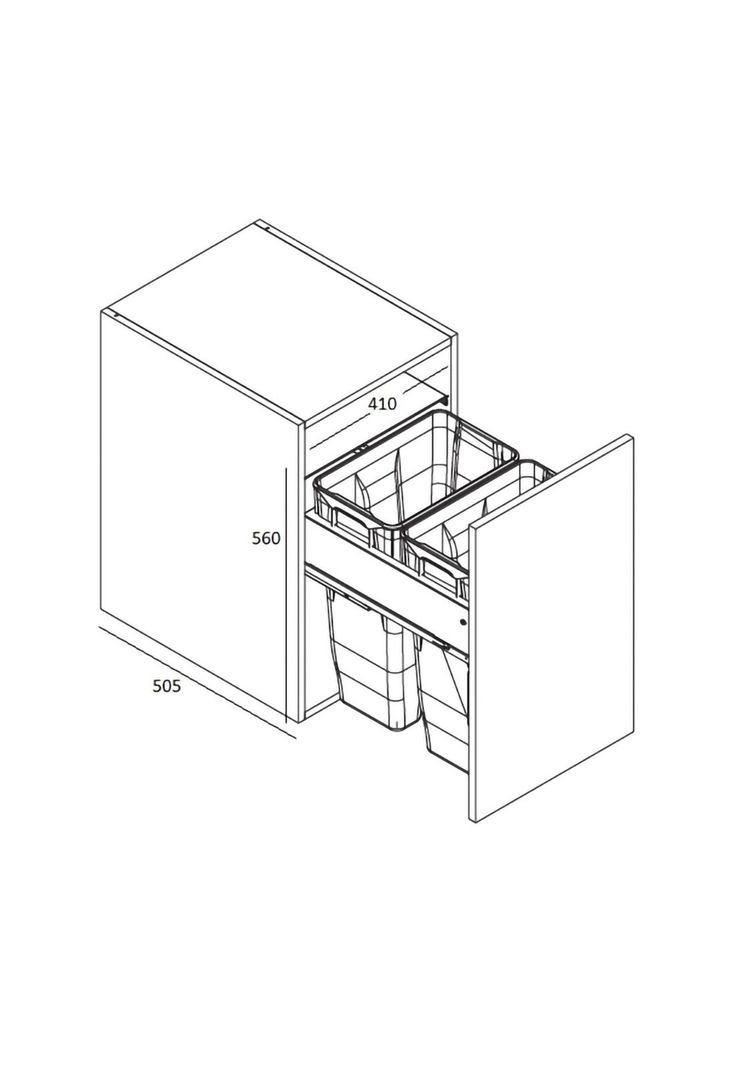 Basurero para Mueble Doble con Cierre Suave 70 Lts Gris DVP-1