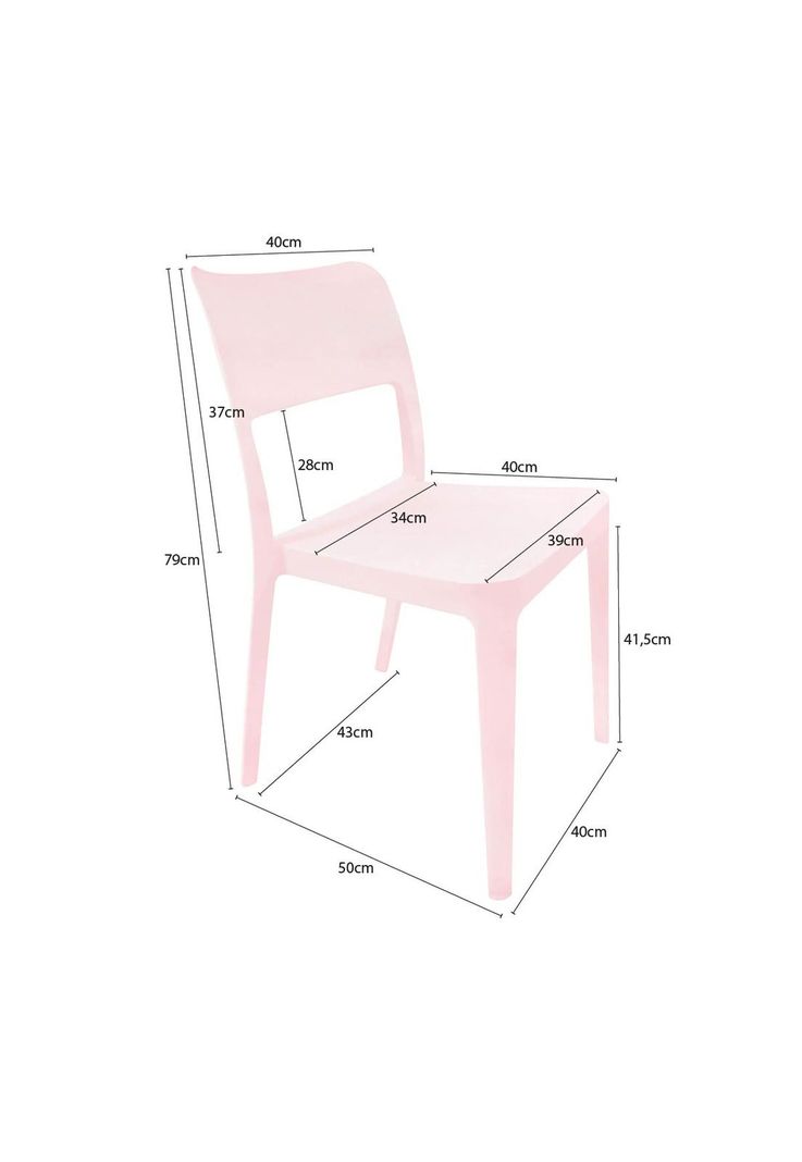 Silla Plástica Minimal Rosa DVP-1