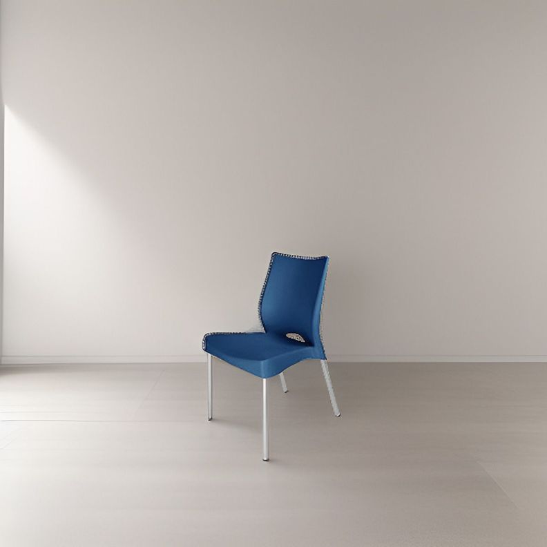Silla Dvp Silla Plastica Azul Con Patas Metalicas Y Filtro U