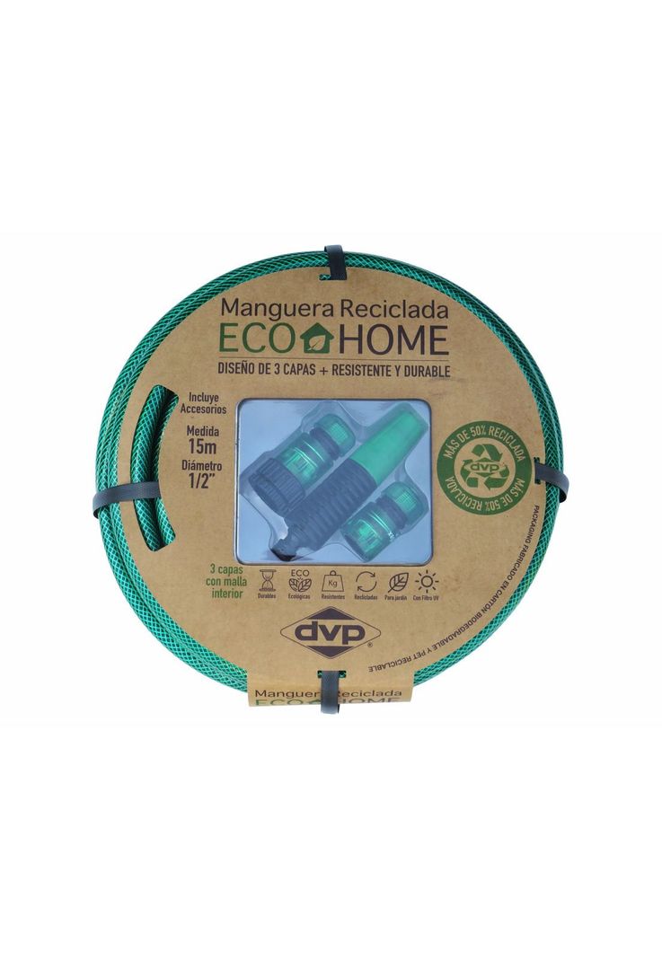 Manguera PVC Malla Eco Green 1/2'' 15 mts con Kit Verde Dvp-0
