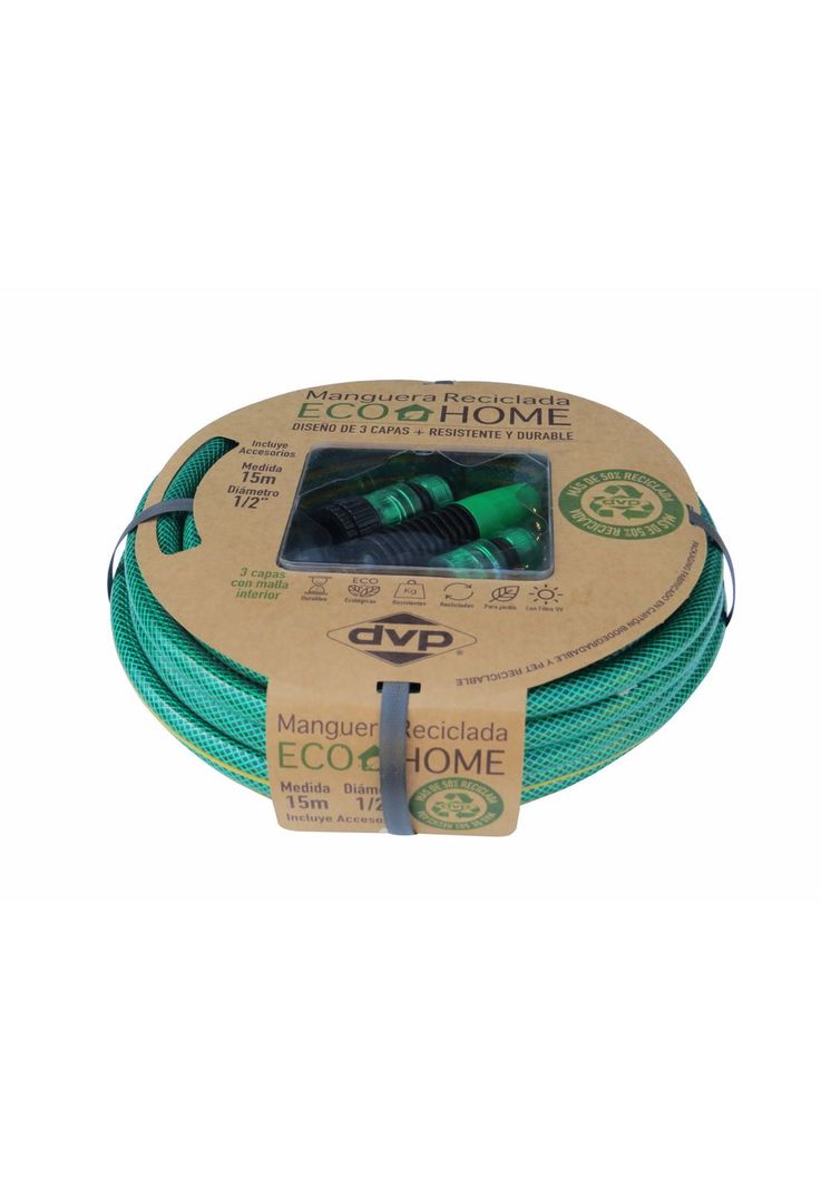 Manguera PVC Malla Eco Green 1/2'' 15 mts con Kit Verde Dvp-1
