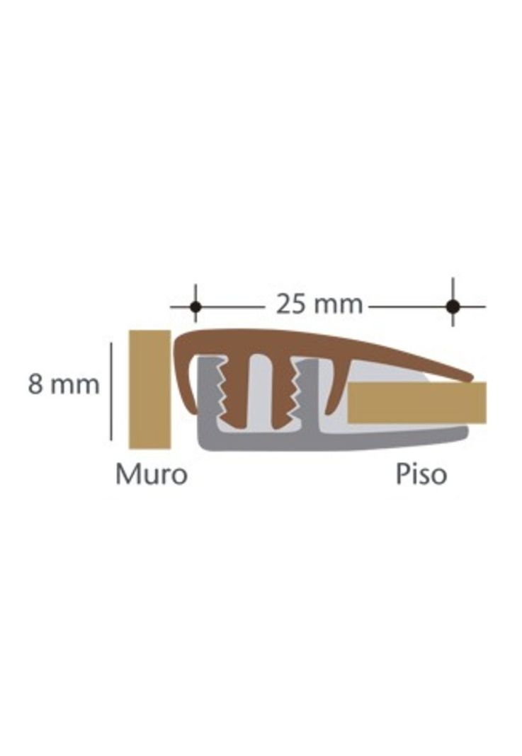 Cubrejunta Terminal Rígido PRO 25X8mm 3mts 10un Nogal DVP-2
