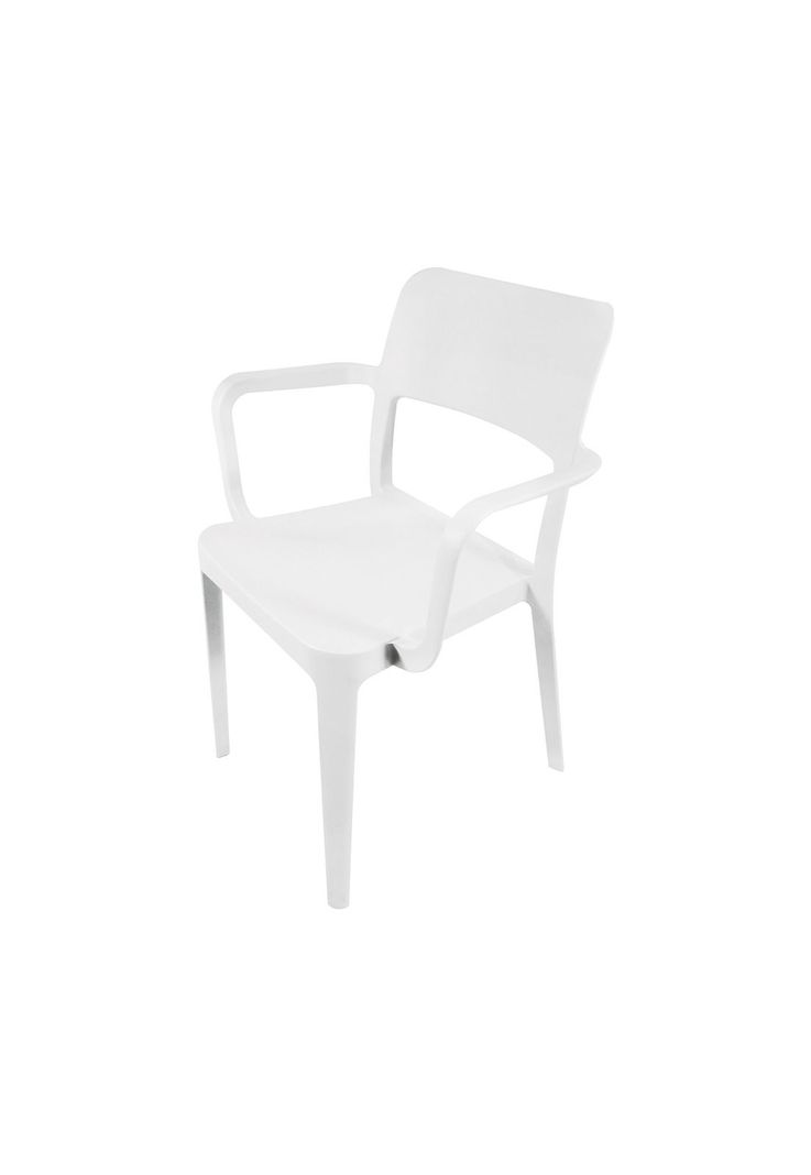 Silla Plástica con Apoya Brazos Minimal Blanco DVP-0