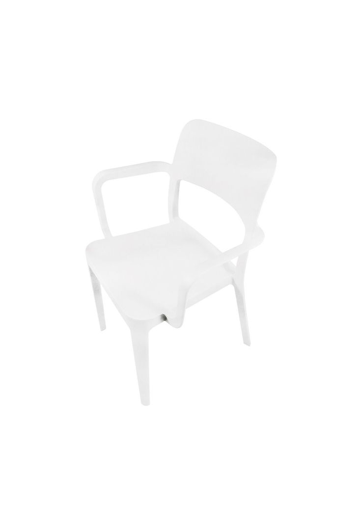 Silla Plástica con Apoya Brazos Minimal Blanco DVP-3