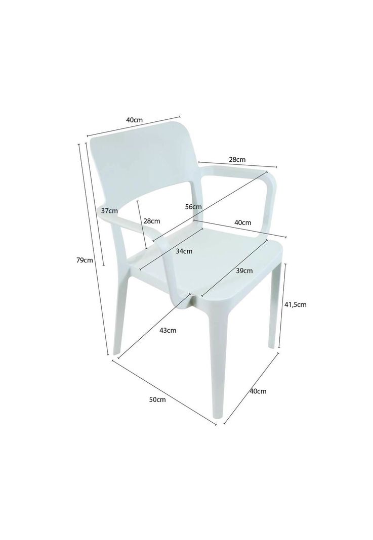 Silla Plástica con Apoya Brazos Minimal Cian DVP-1