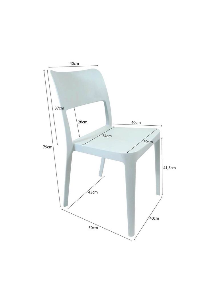Silla Plástica Minimal Cian DVP-1