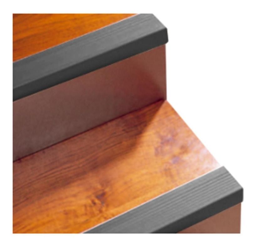 Nariz De Grada Escalera 37x37mm 3mts Gris Oscuro Dvp