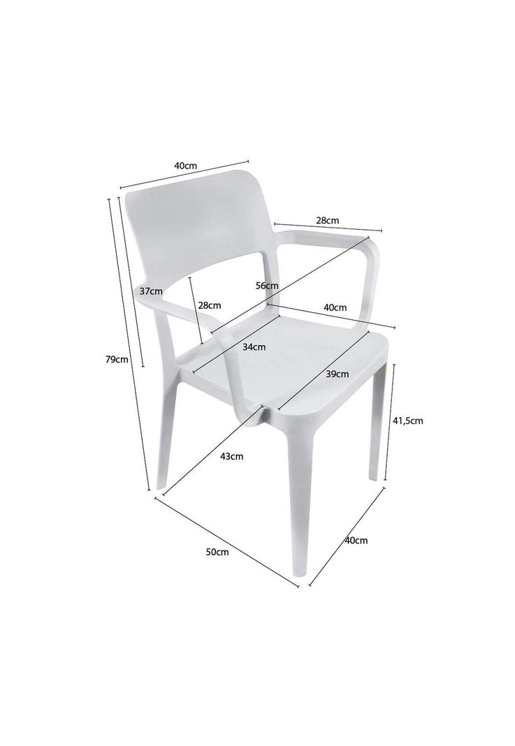 Silla Plástica con Apoya Brazos Minimal Gris DVP-1