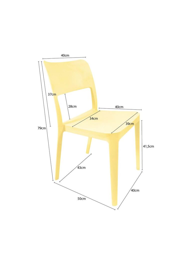Silla Plástica Minimal Vainilla DVP-1