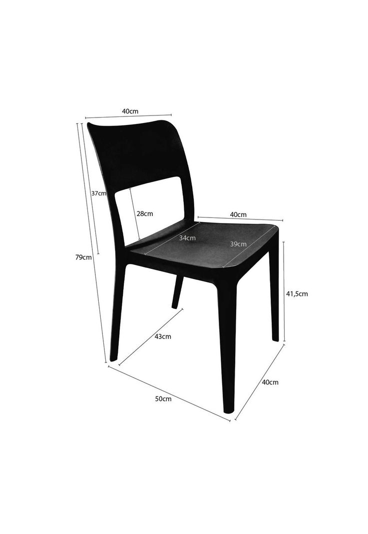Silla Plástica Minimal Negro DVP-1