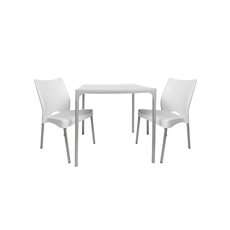 Mesa Plástica Exterior 75x70x70cm Blanco DVP-2