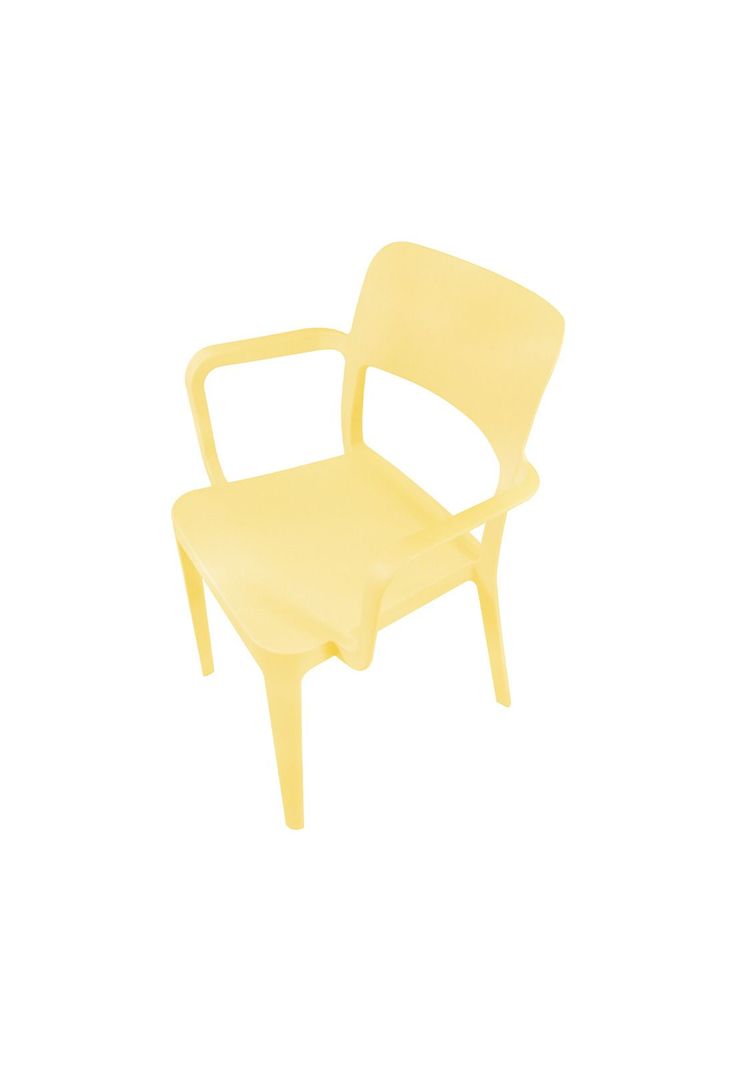 Silla Plástica con Apoya Brazos Minimal Vainilla DVP-0