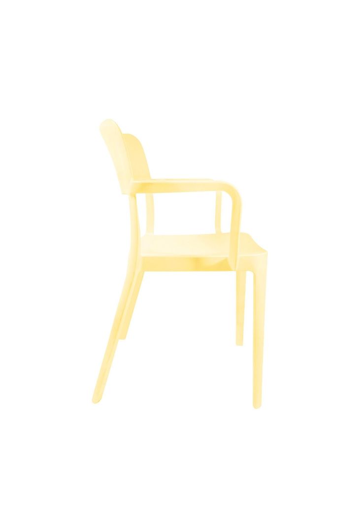 Silla Plástica con Apoya Brazos Minimal Vainilla DVP-2