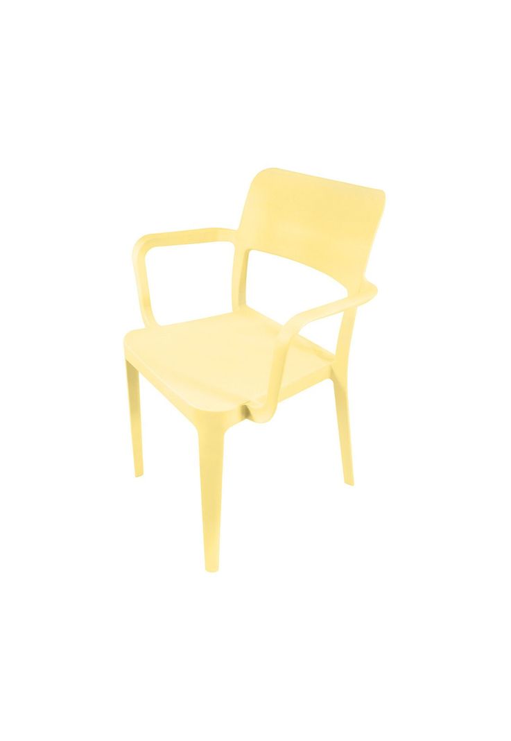 Silla Plástica con Apoya Brazos Minimal Vainilla DVP-4