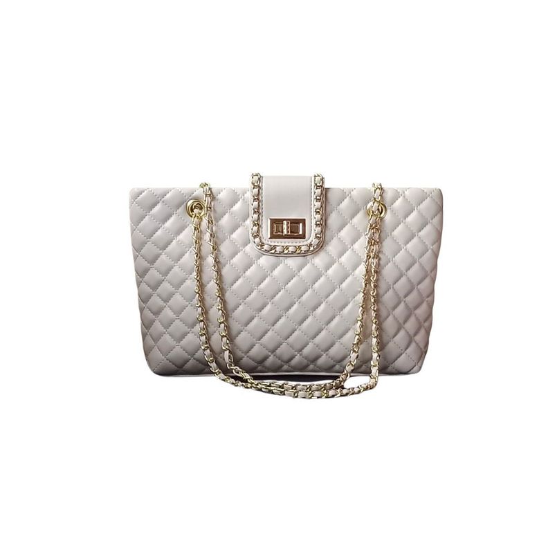 Cartera blanca Grande Con Cadena-0