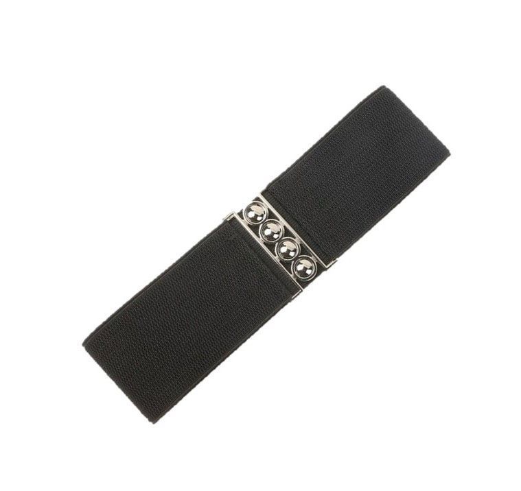 Cinturón mujer elásticado ancho 7.5 cm diseño hebilla gancho-1