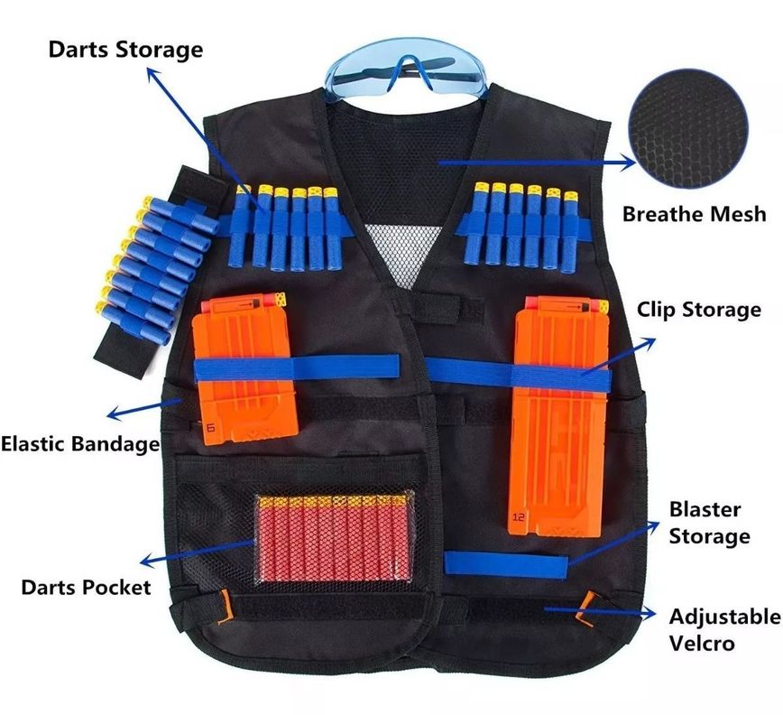 Kit De Chaleco Táctico Para Pistolas Nerf, Para Niños-2