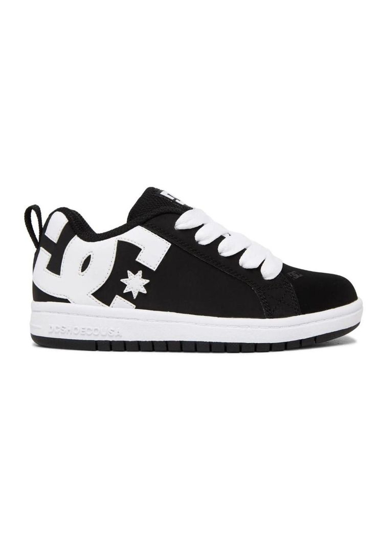 Zapatilla Kids Court Graffik Negro Blanco DC-0