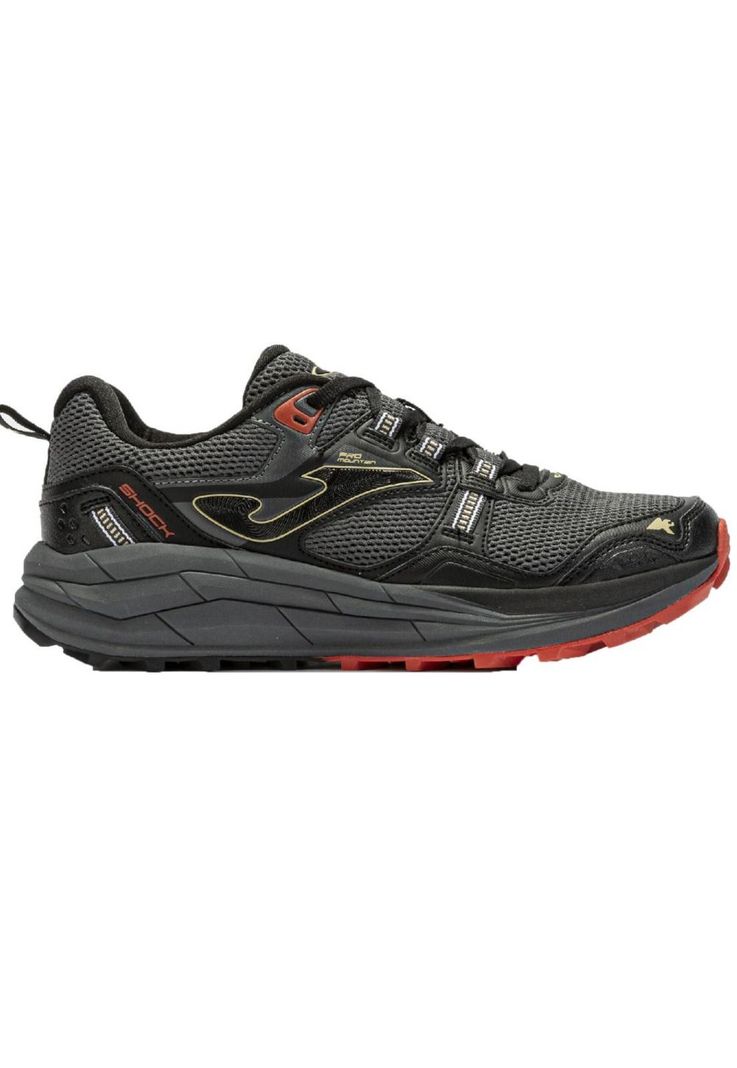 Zapatilla Trail Running Hombre Shock 24 Negro Rojo Joma-0