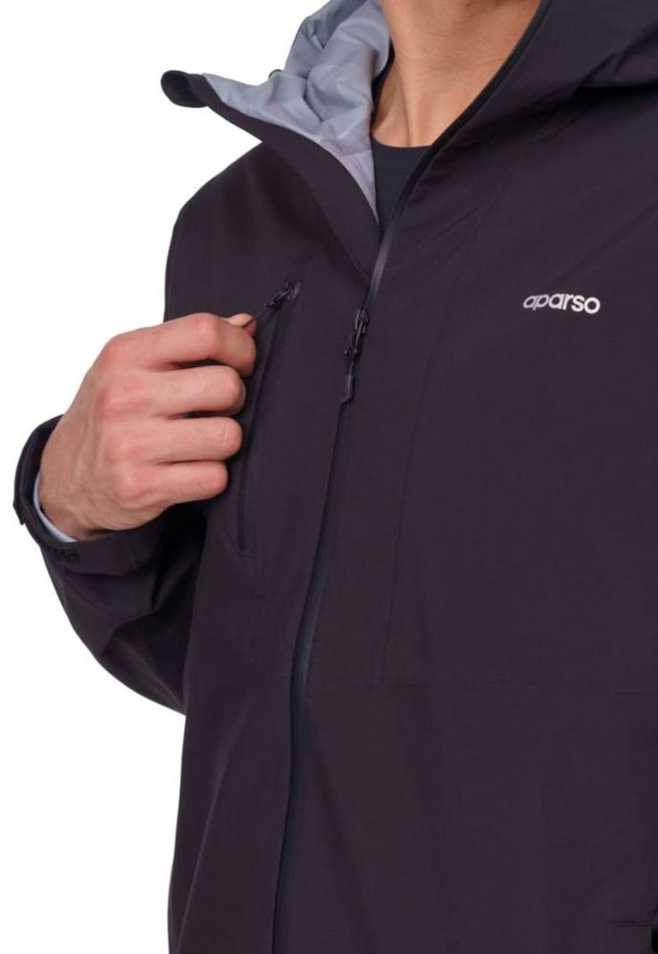 Chaqueta Impermeable Hombre Nagol Negra Aparso-3