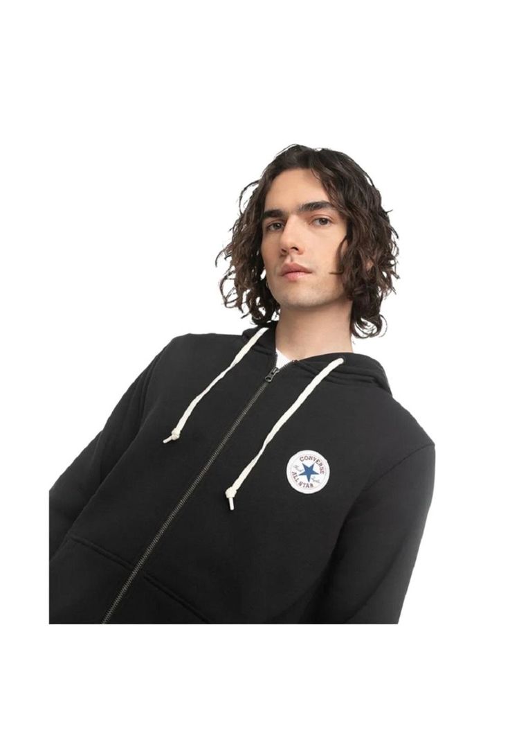 Polerón Hoodie Core Full Zip Negro Converse-3