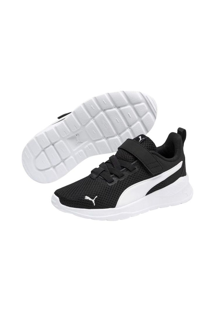 Zapatilla Kids Velcro Anzarun Lite  Negro Blanco Puma-1
