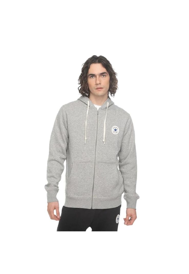 Polerón Hoodie Core Full Zip Gris Converse-0