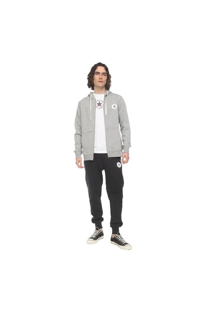 Polerón Hoodie Core Full Zip Gris Converse-2