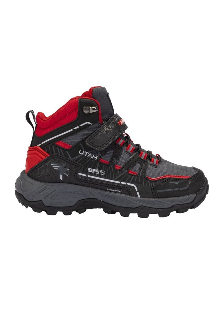 Botín Outdoor Kids Utah Jr Negro Rojo Joma-0