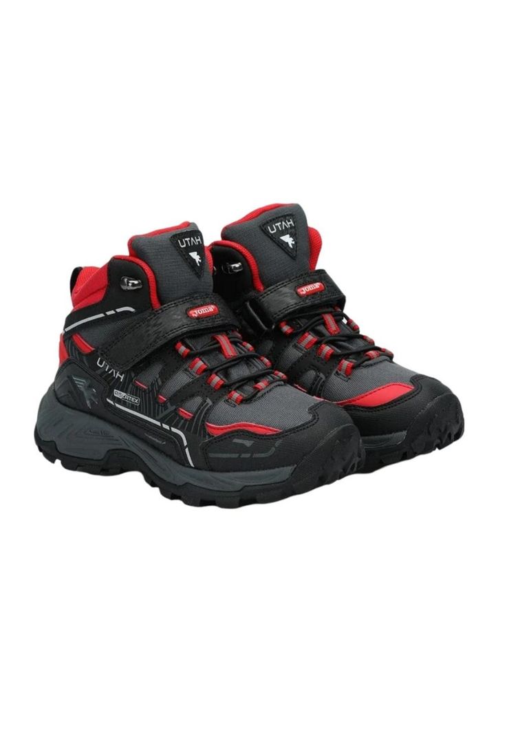 Botín Outdoor Kids Utah Jr Negro Rojo Joma-1