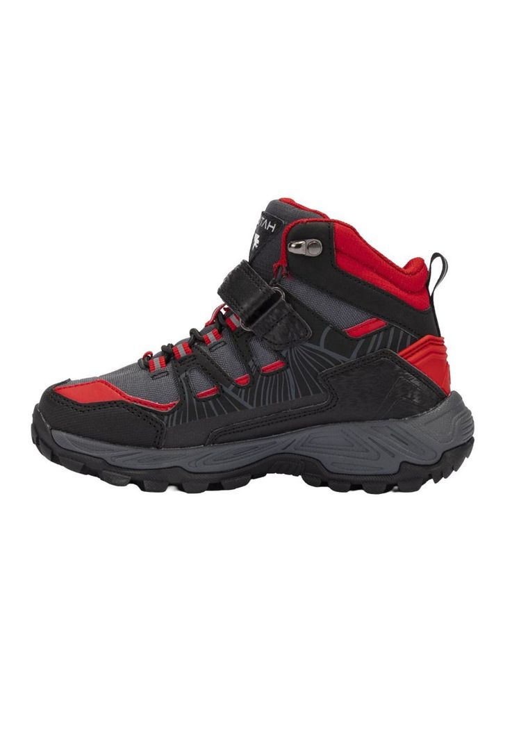 Botín Outdoor Kids Utah Jr Negro Rojo Joma-2