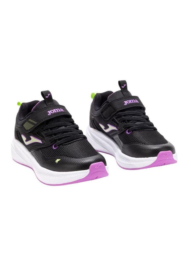 Zapatilla Running Kids Ferro Jr Negro Rosa Joma-1