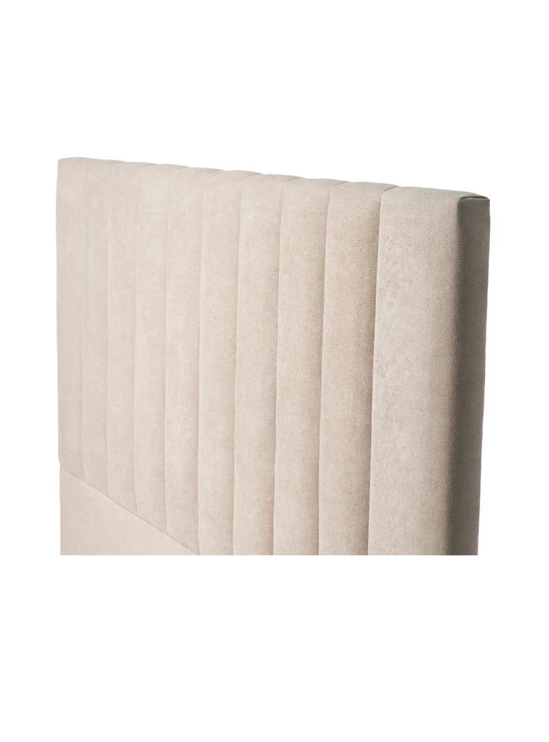 RESPALDO DE CAMA - 2 PLAZAS - MODELO TUBULAR - VELVET COLOR BEIGE-3