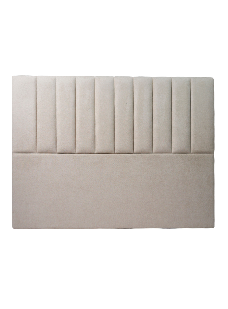 RESPALDO DE CAMA - 2 PLAZAS - MODELO TUBULAR - VELVET COLOR BEIGE-1