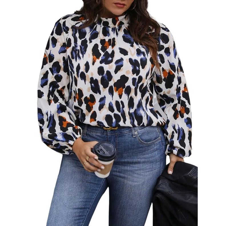 Blusa de Mangas Largas con Estampado Animal Print-0