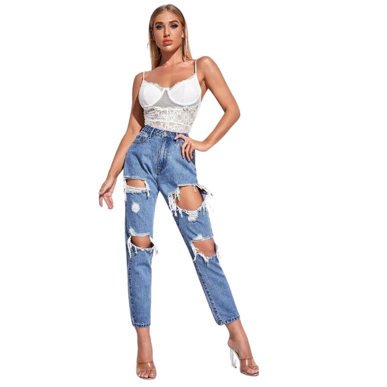 Jeans Rasgados - Cintura Alta-2