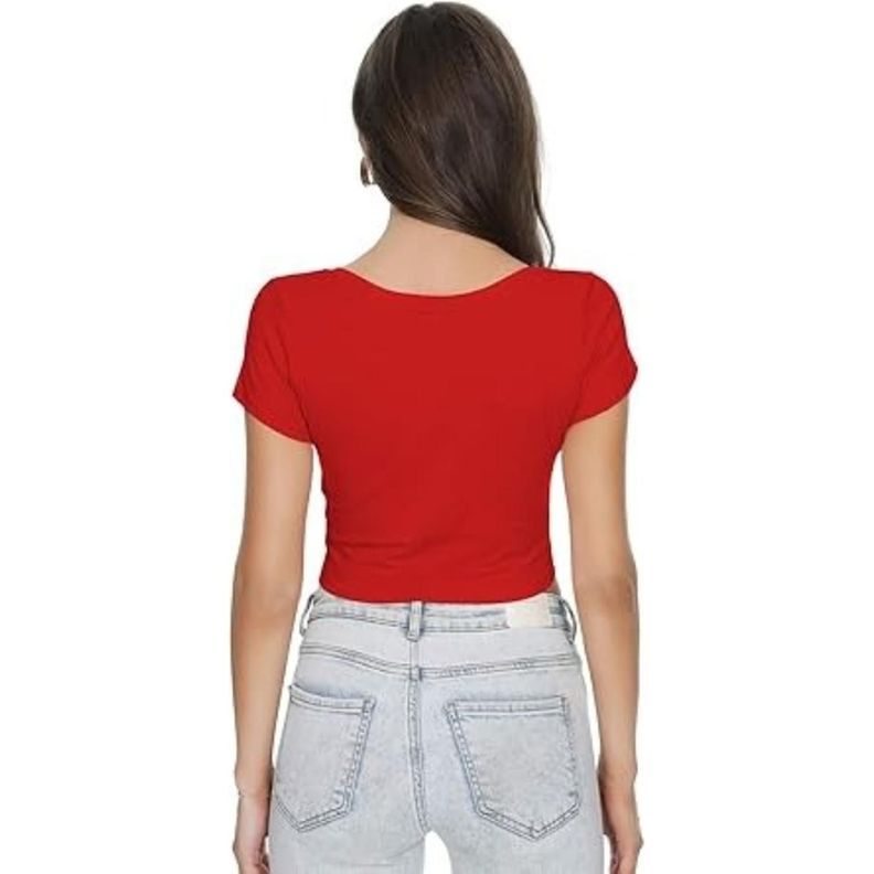 Crop Top con Mangas - Rojo-2