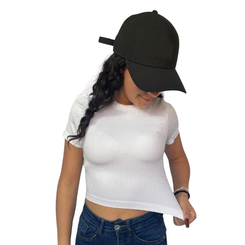 Crop Top Clásico Mangas Cortas-0