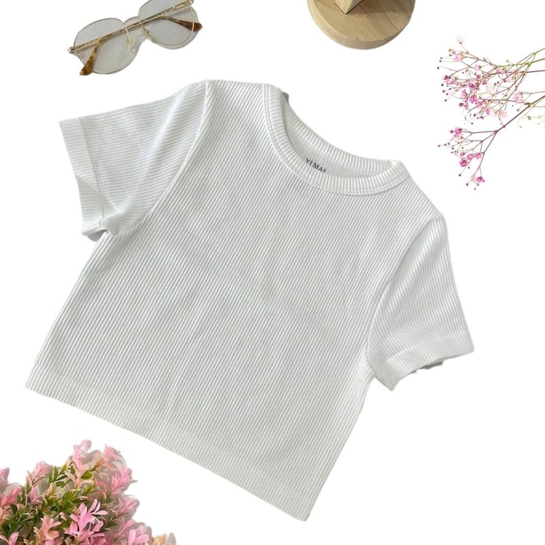 Crop Top Clásico Mangas Cortas-1
