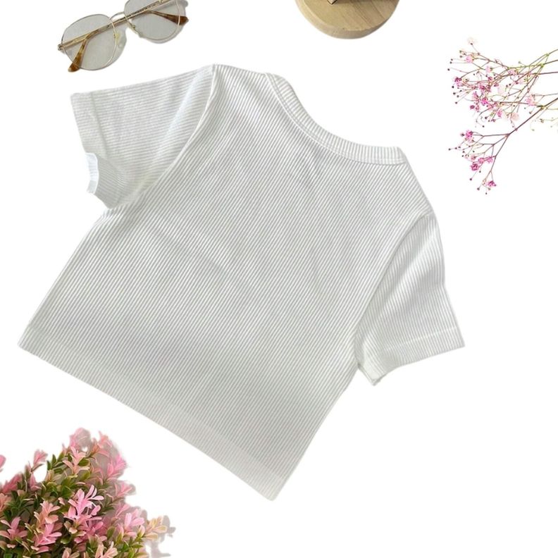 Crop Top Clásico Mangas Cortas-2