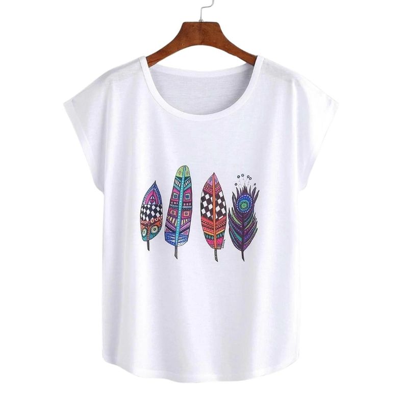 Camiseta con Estampado de Mangas-1