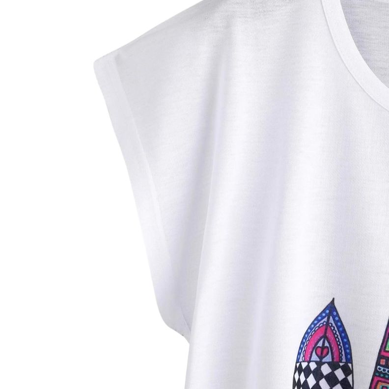 Camiseta con Estampado de Mangas-2