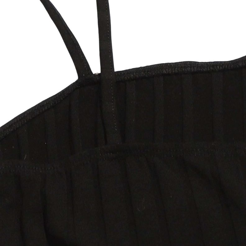 Vestido Negro Mini Bodycon Ajustado Con Tirantes Acanalados-3