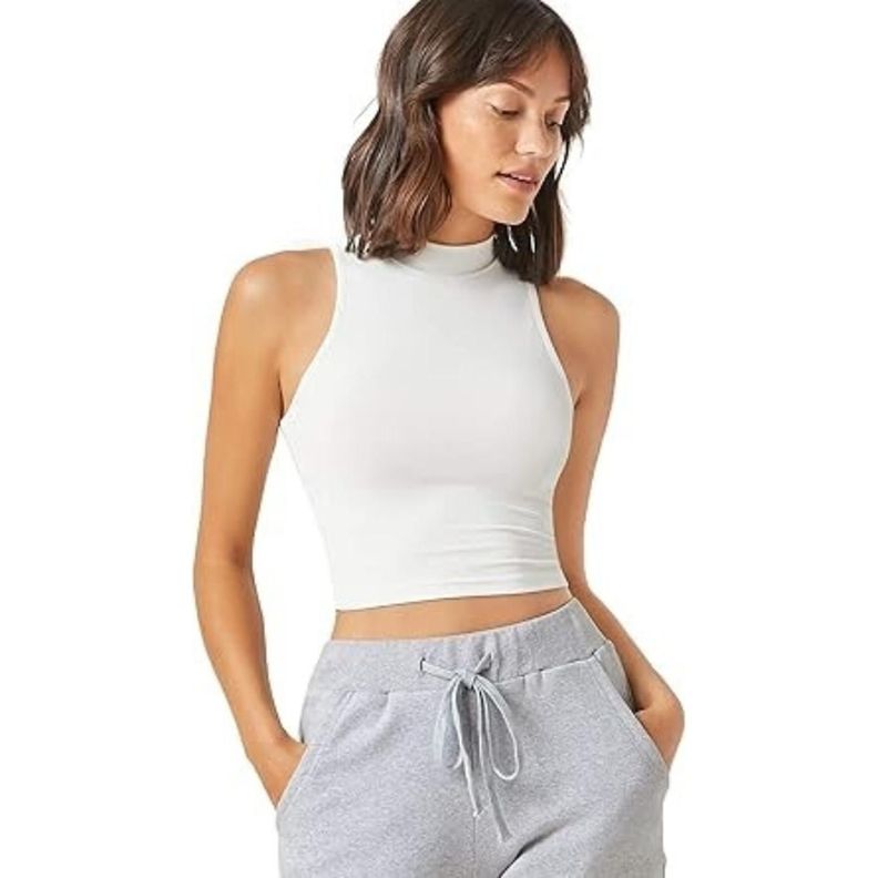 Crop Top Halter Unicolor-4