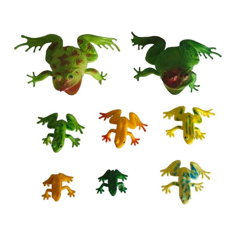 Juguetes De Animales Anfibios 7 Figuras S & M Verde