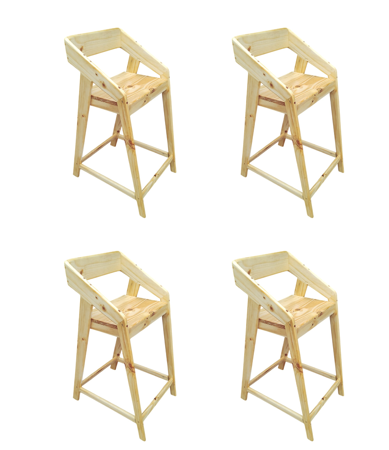 4 Unidades Silla Bar Katakana Madera Taburete Butaca-0