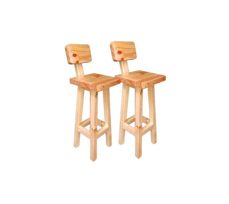 Pack 2 unidades Pisos O Taburetes De Madera Para Bar O Cocina-0