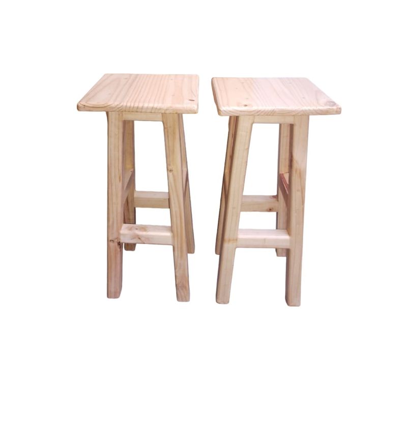 Pisos Taburetes Madera Para Bar base cuadrada 2 Unidades-0